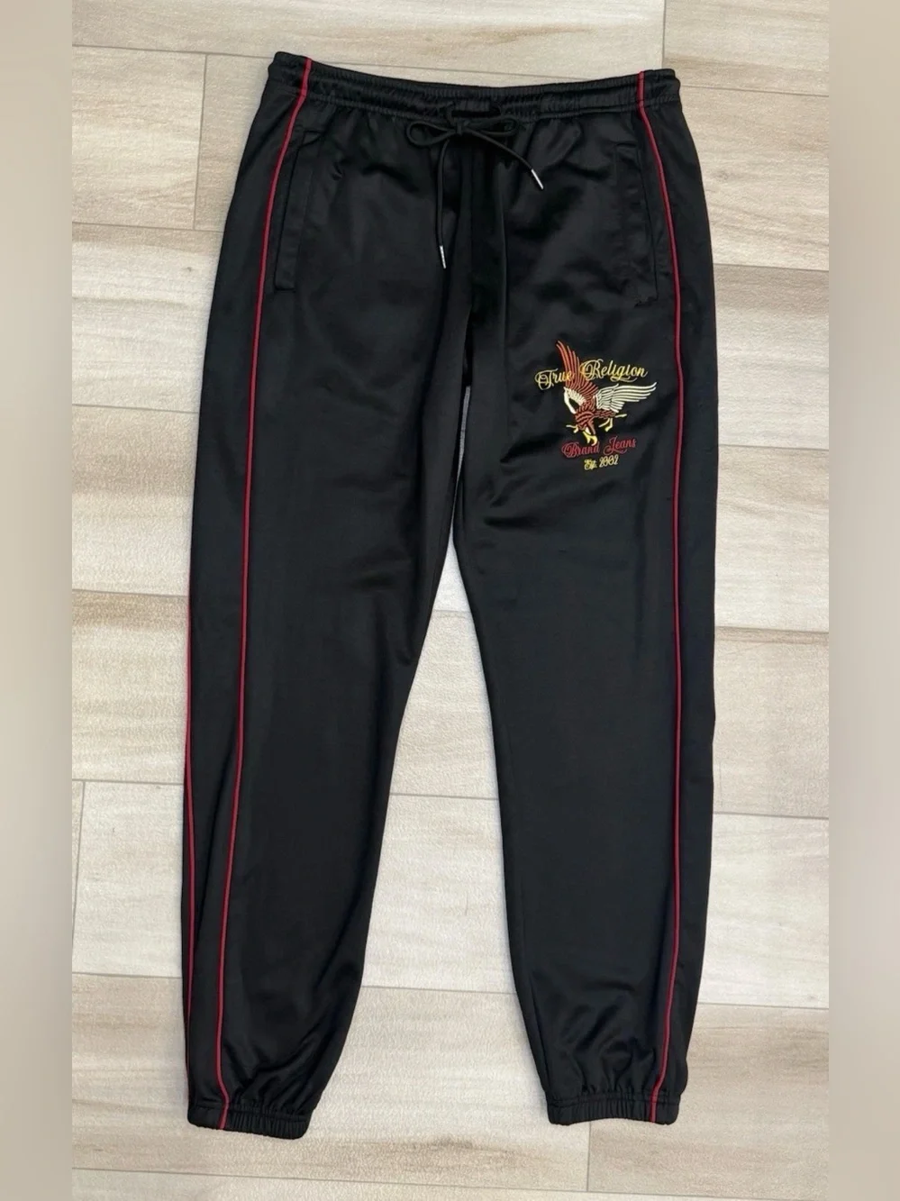 True Religion Embroidered Eagle Mens Track Jogger Size S 30